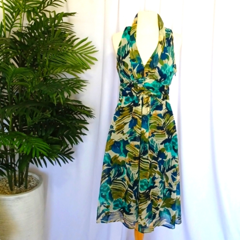 Dressbarn Women's Casual Dress Green Sleeveless Size 4